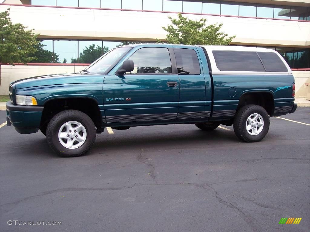 1998 Ram 1500 Sport Extended Cab 4x4 - Emerald Green Pearl / Gray photo #5