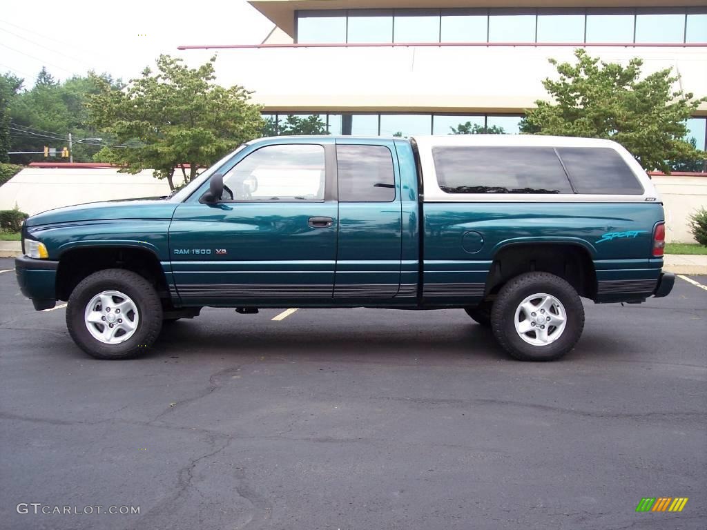 1998 Ram 1500 Sport Extended Cab 4x4 - Emerald Green Pearl / Gray photo #6