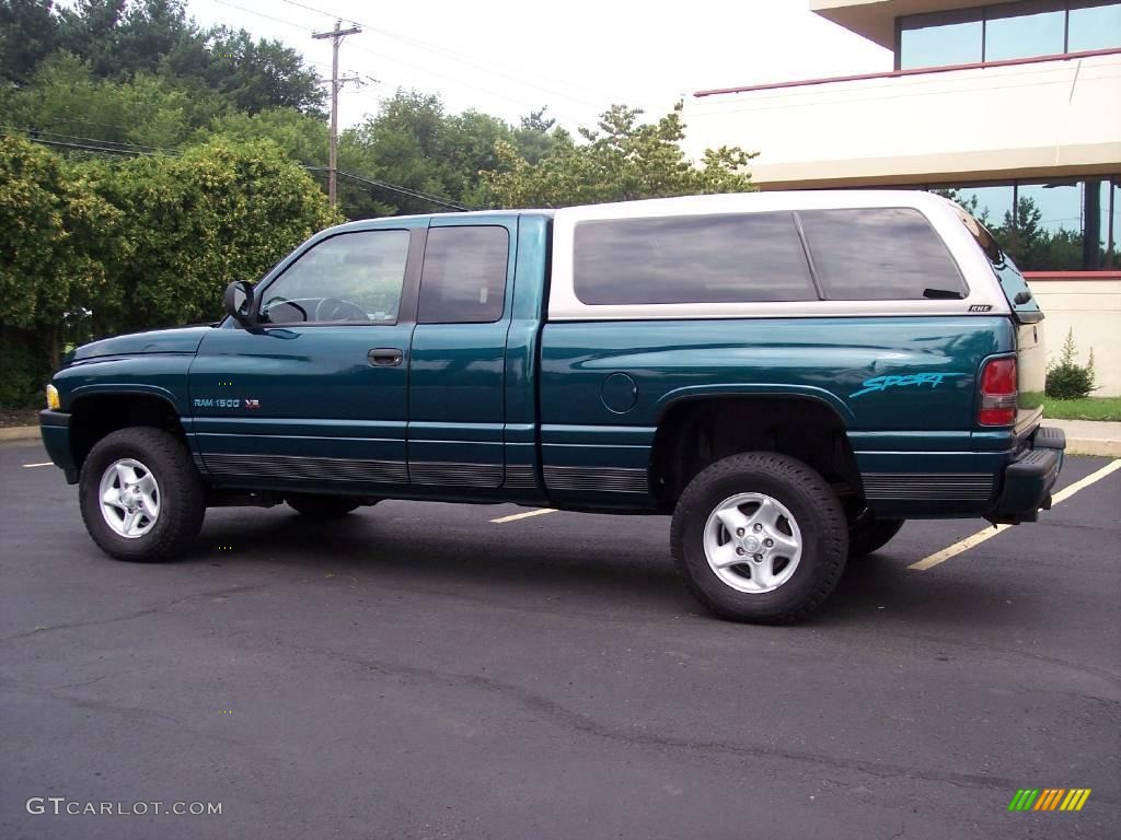 1998 Ram 1500 Sport Extended Cab 4x4 - Emerald Green Pearl / Gray photo #7