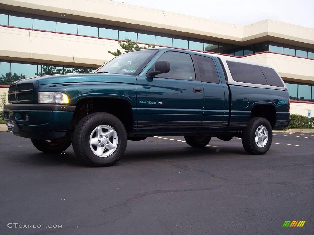 1998 Ram 1500 Sport Extended Cab 4x4 - Emerald Green Pearl / Gray photo #13