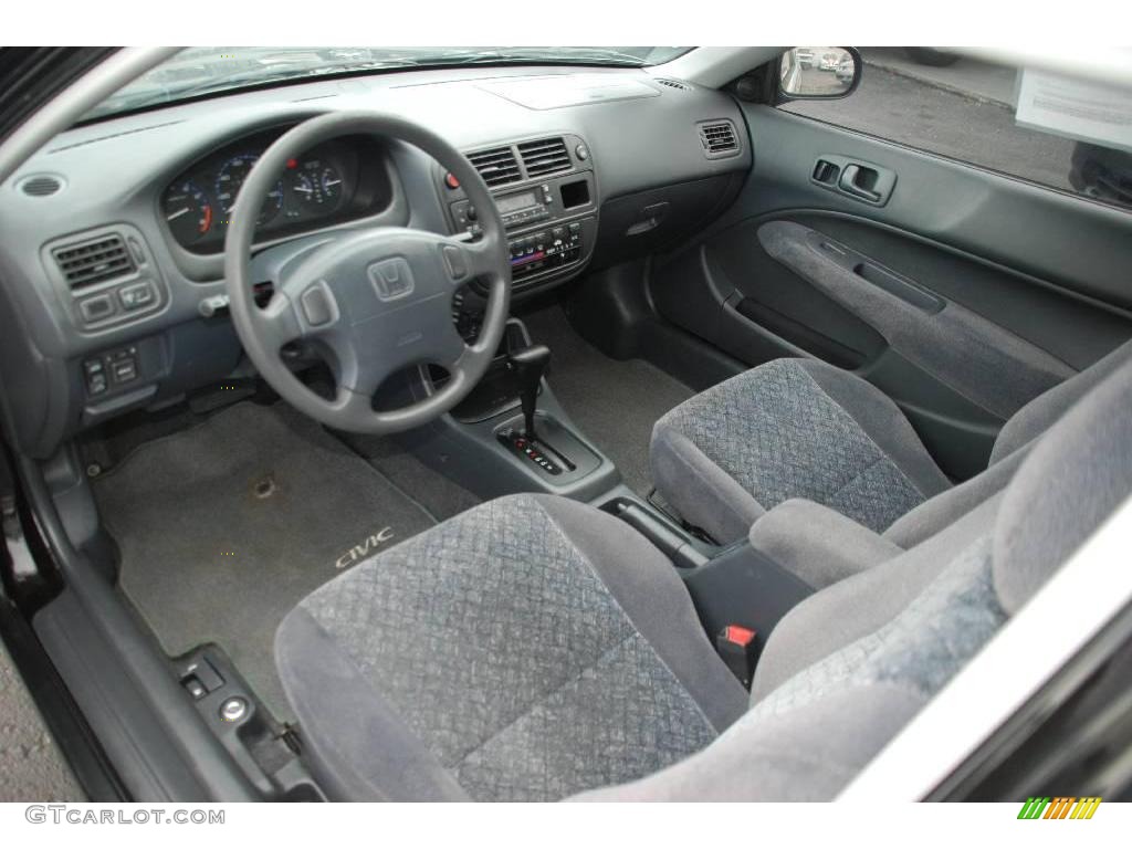 1997 Civic EX Coupe - Black Pearl Metallic / Gray photo #12