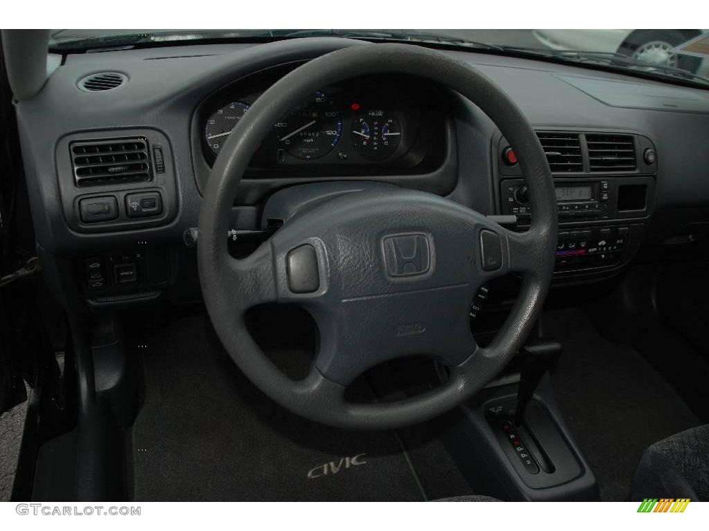 1997 Civic EX Coupe - Black Pearl Metallic / Gray photo #15