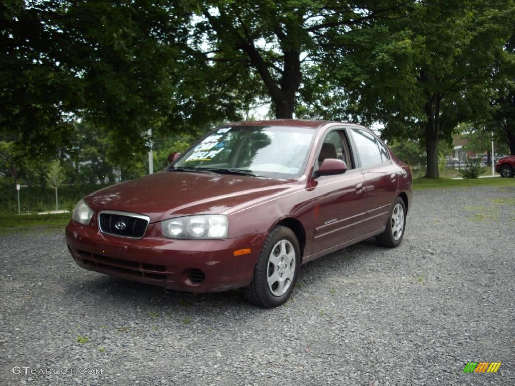 2001 Elantra GLS - Cranberry / Beige photo #1