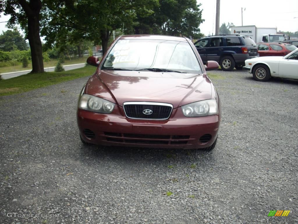 2001 Elantra GLS - Cranberry / Beige photo #3