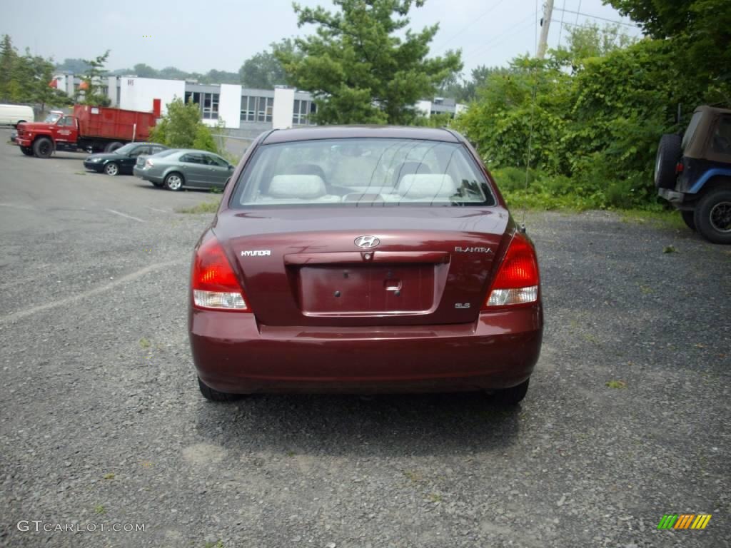 2001 Elantra GLS - Cranberry / Beige photo #4