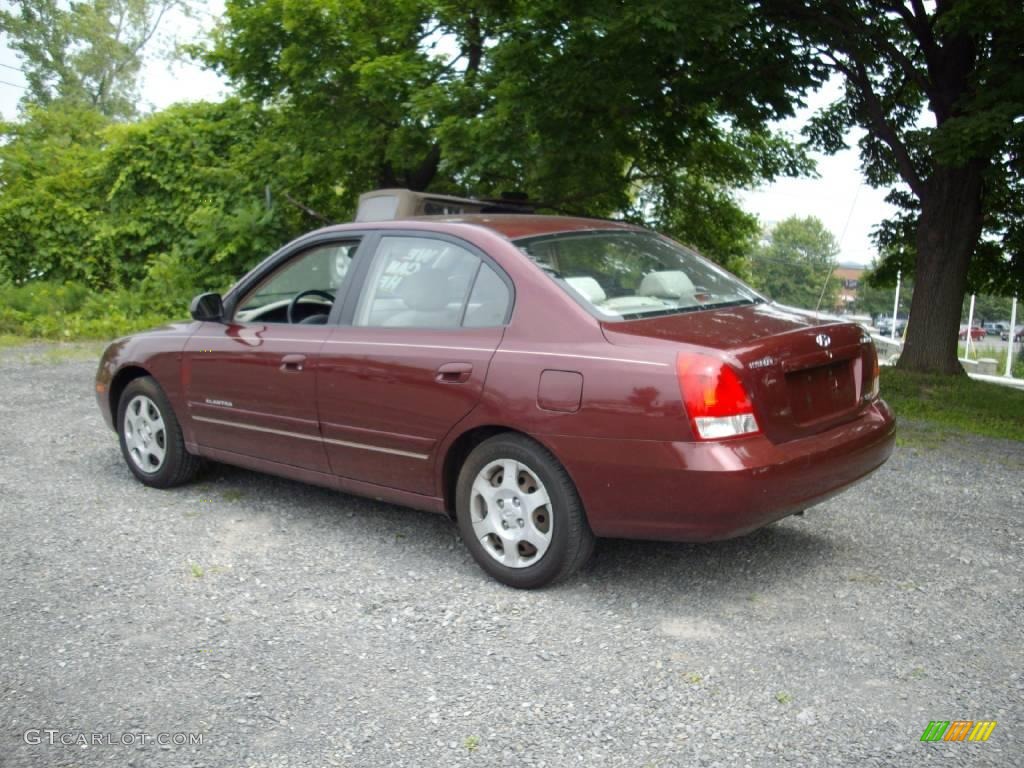 2001 Elantra GLS - Cranberry / Beige photo #5
