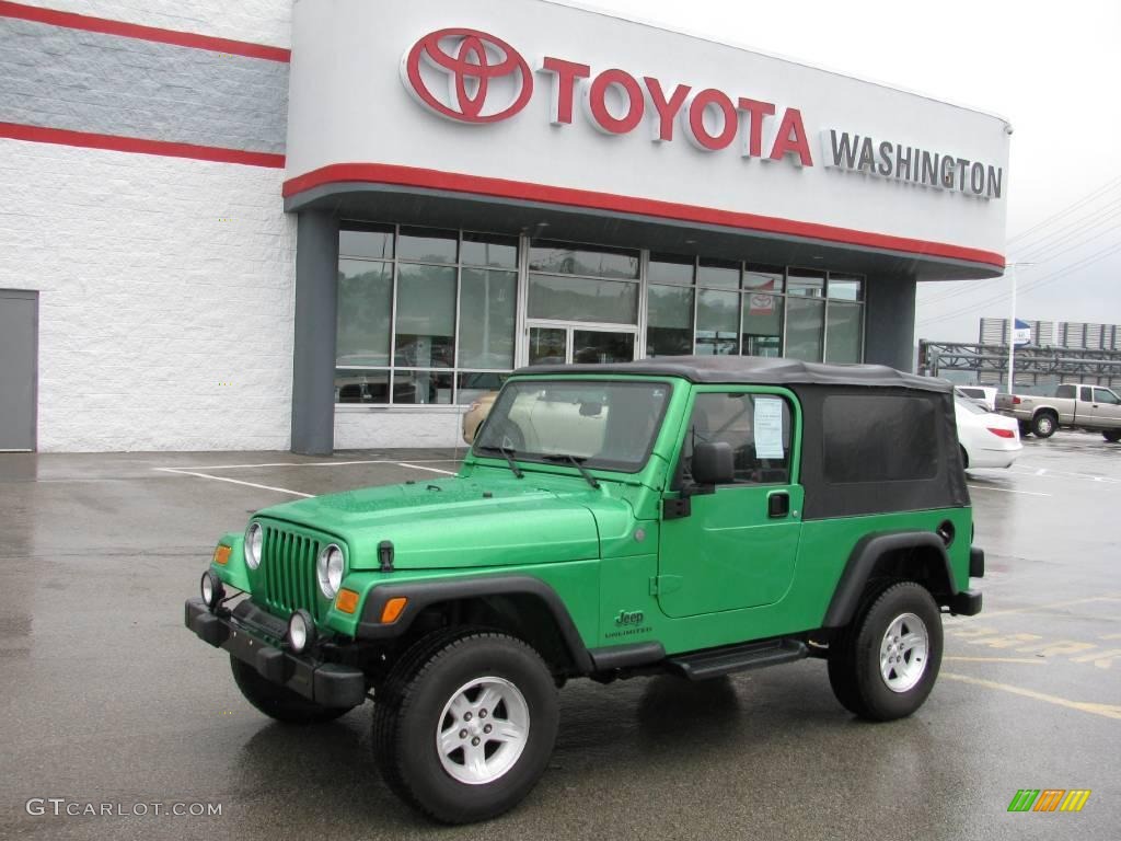 2004 Wrangler Unlimited 4x4 - Electric Lime Green Pearl / Dark Slate Gray photo #1