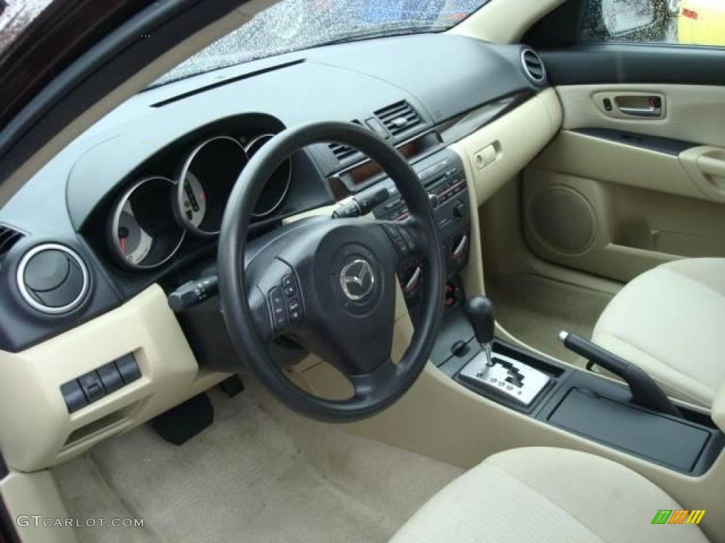 2007 MAZDA3 i Sport Sedan - Phantom Purple Mica / Beige photo #15