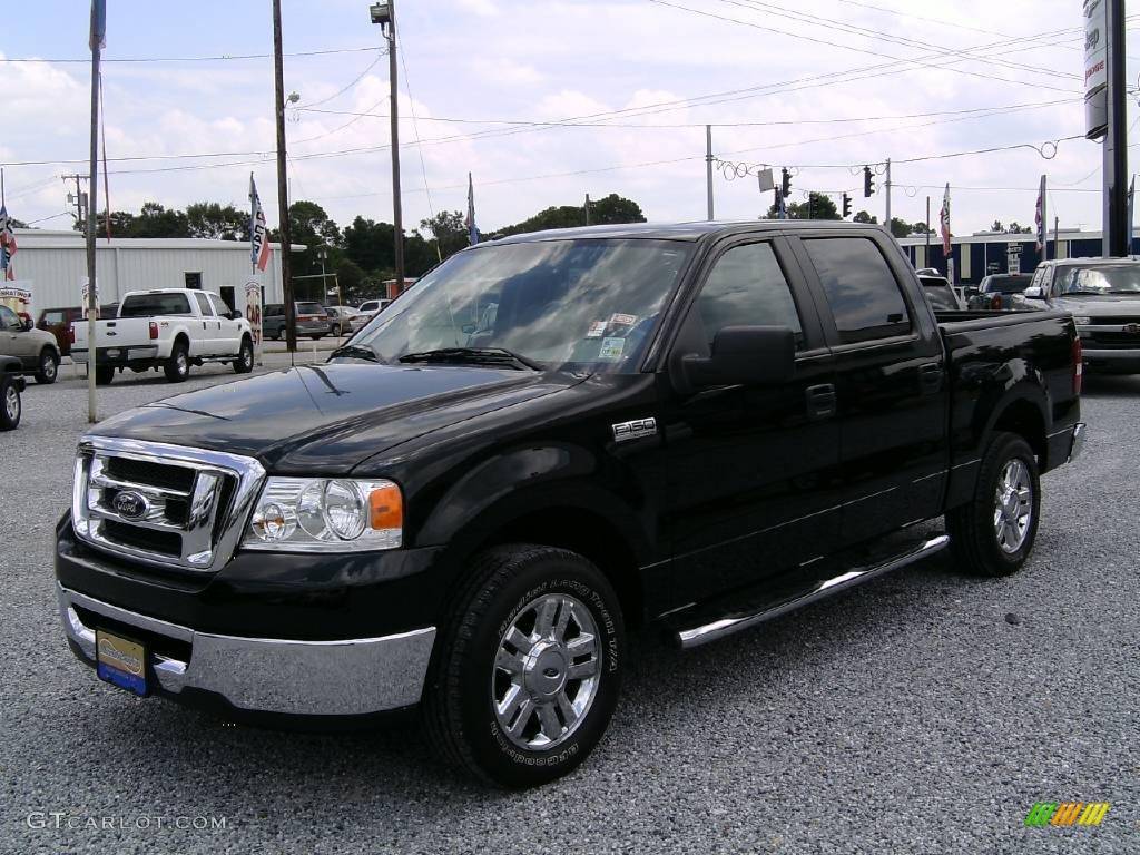 2008 F150 XLT SuperCrew - Black / Medium/Dark Flint photo #7