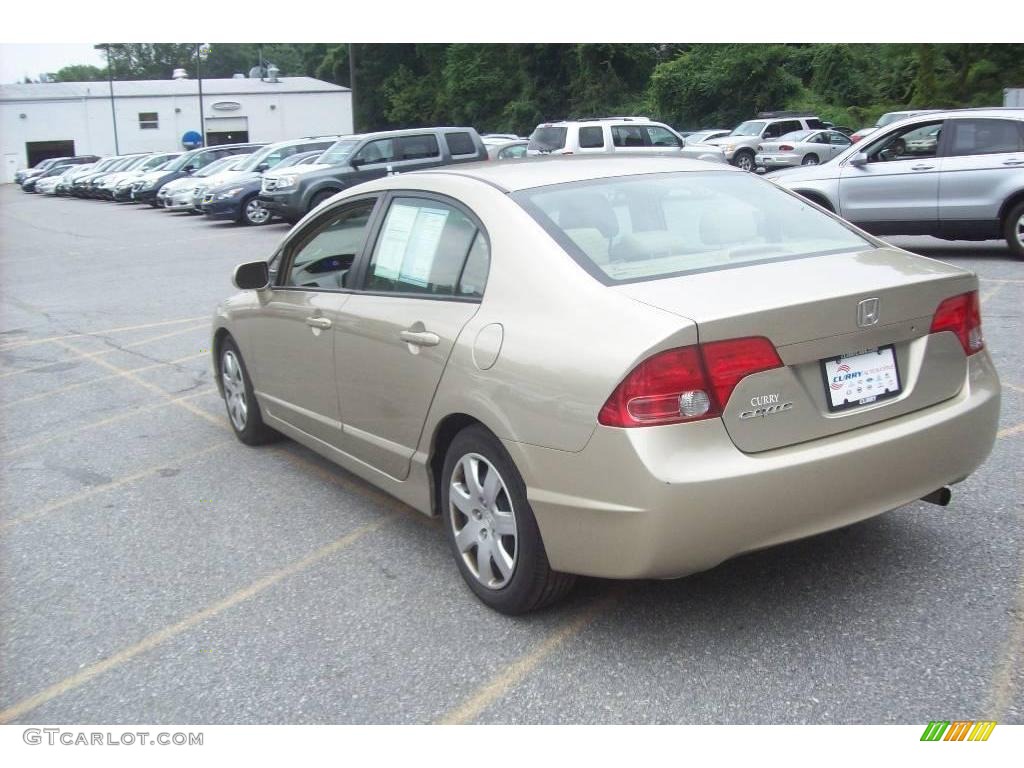 2007 Civic LX Sedan - Borrego Beige Metallic / Ivory photo #2