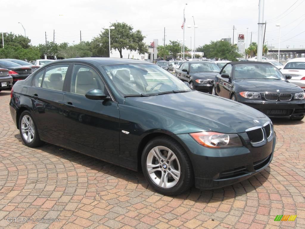 2008 3 Series 328i Sedan - Deep Green Metallic / Beige photo #14