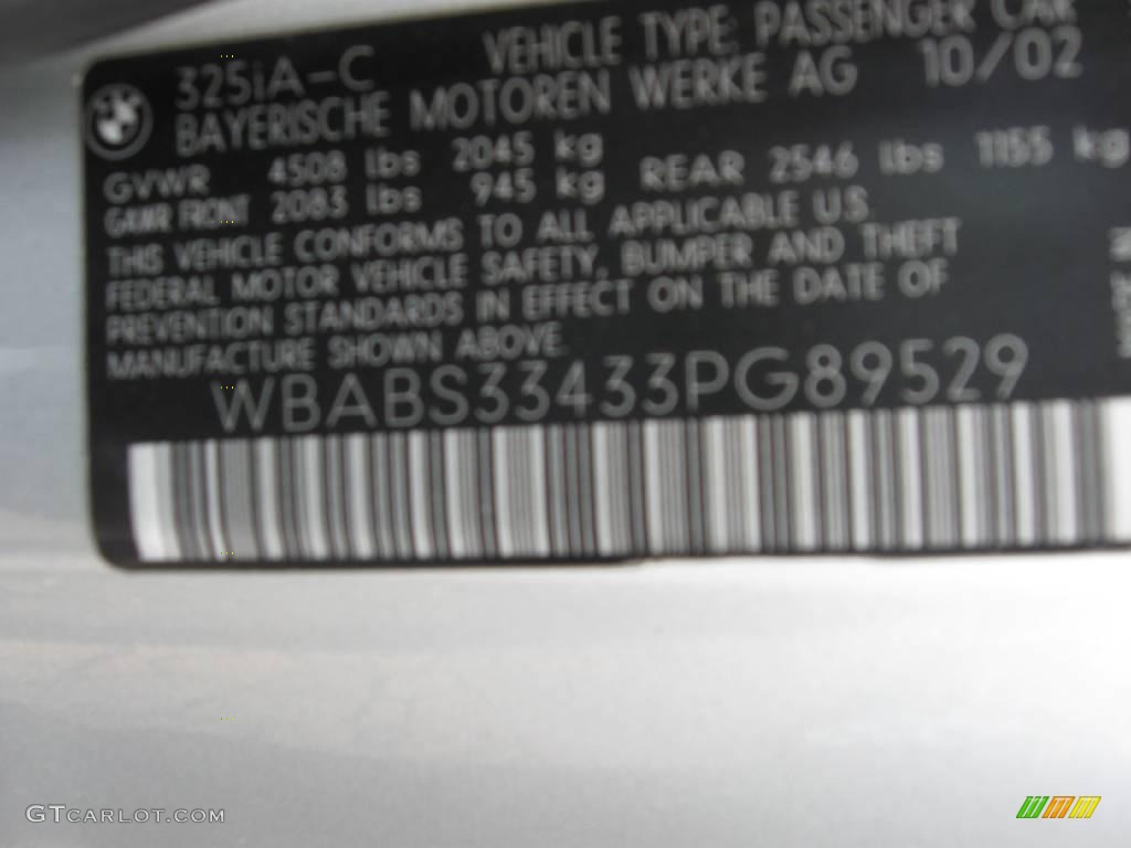 2003 3 Series 325i Convertible - Titanium Silver Metallic / Grey photo #22