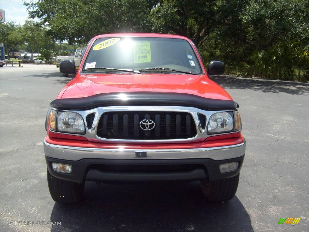 2002 Tacoma V6 PreRunner Xtracab - Radiant Red / Oak photo #8