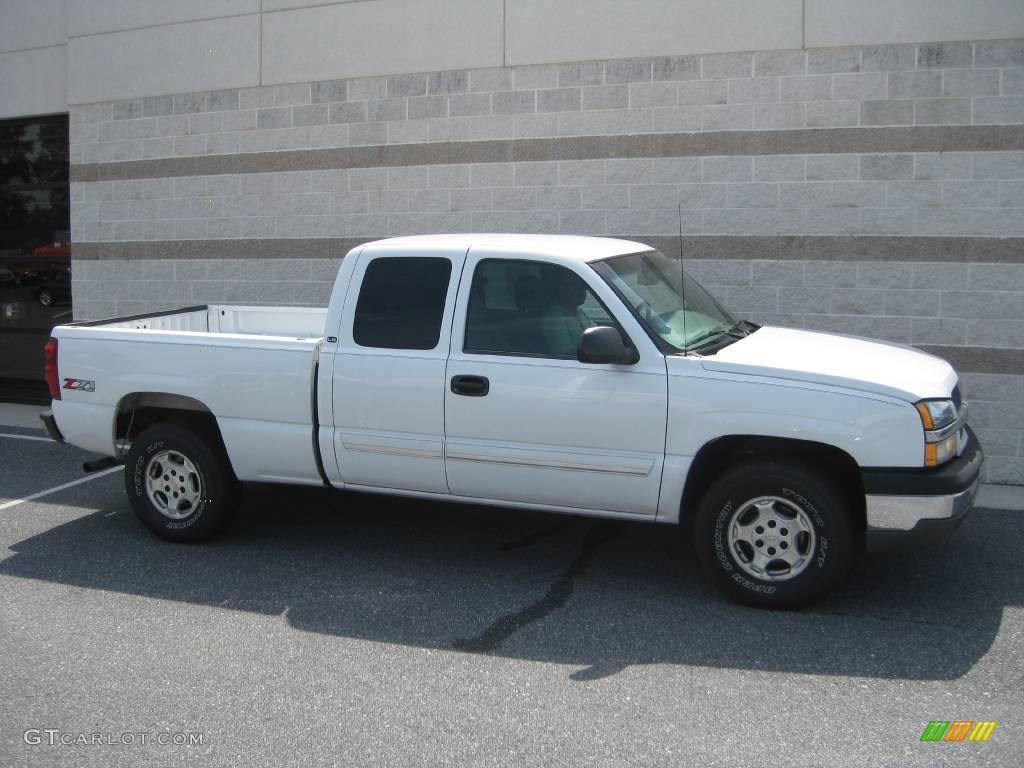 2003 Silverado 1500 LS Extended Cab 4x4 - Summit White / Dark Charcoal photo #1