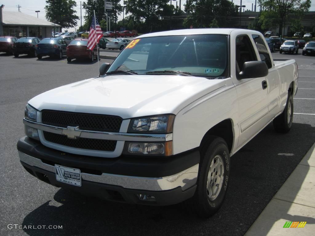 2003 Silverado 1500 LS Extended Cab 4x4 - Summit White / Dark Charcoal photo #4