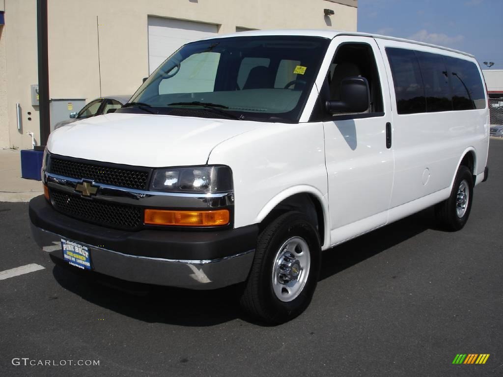 2009 Express LS 3500 Passenger Van - Summit White / Medium Pewter photo #1