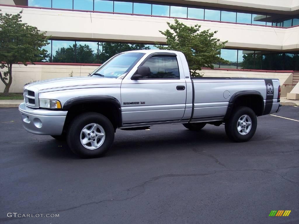 2001 Ram 1500 SLT Regular Cab 4x4 - Bright Silver Metallic / Agate photo #2