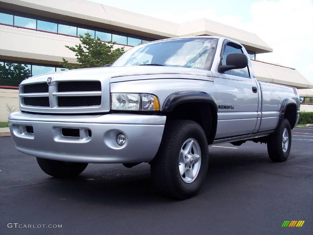 2001 Ram 1500 SLT Regular Cab 4x4 - Bright Silver Metallic / Agate photo #5