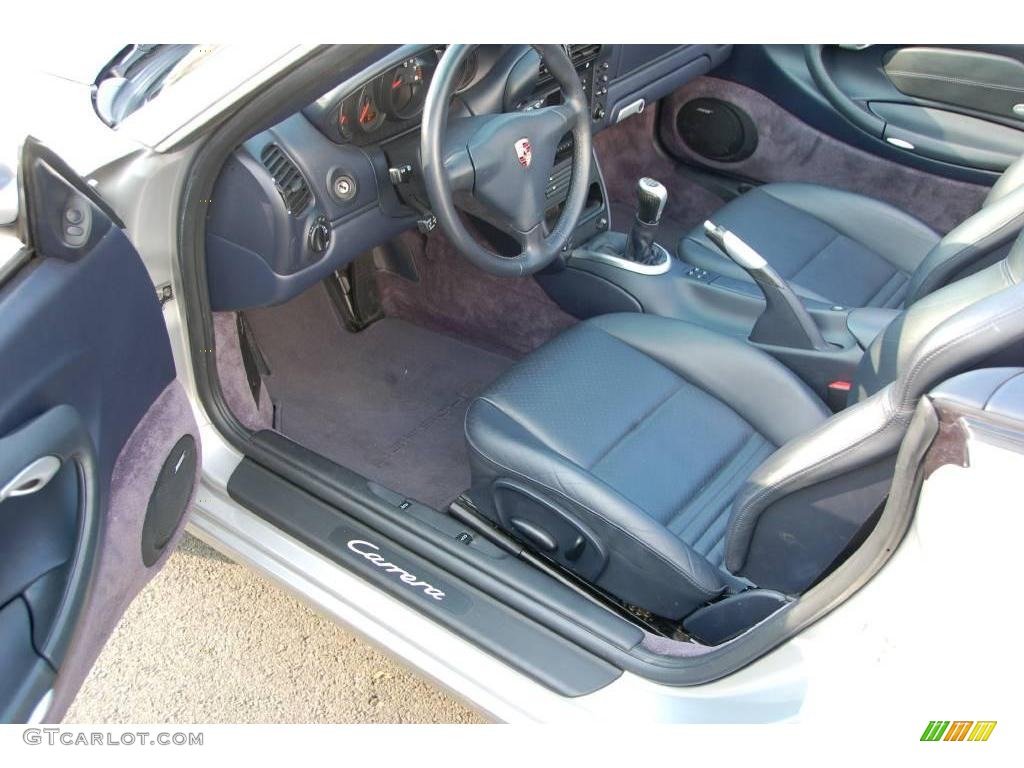 2003 911 Carrera Cabriolet - Arctic Silver Metallic / Metropol Blue photo #10