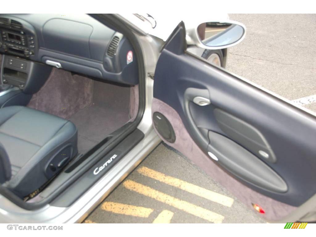 2003 911 Carrera Cabriolet - Arctic Silver Metallic / Metropol Blue photo #19