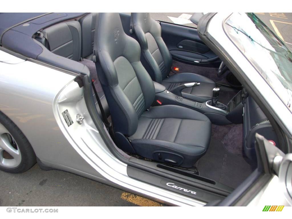 2003 911 Carrera Cabriolet - Arctic Silver Metallic / Metropol Blue photo #20