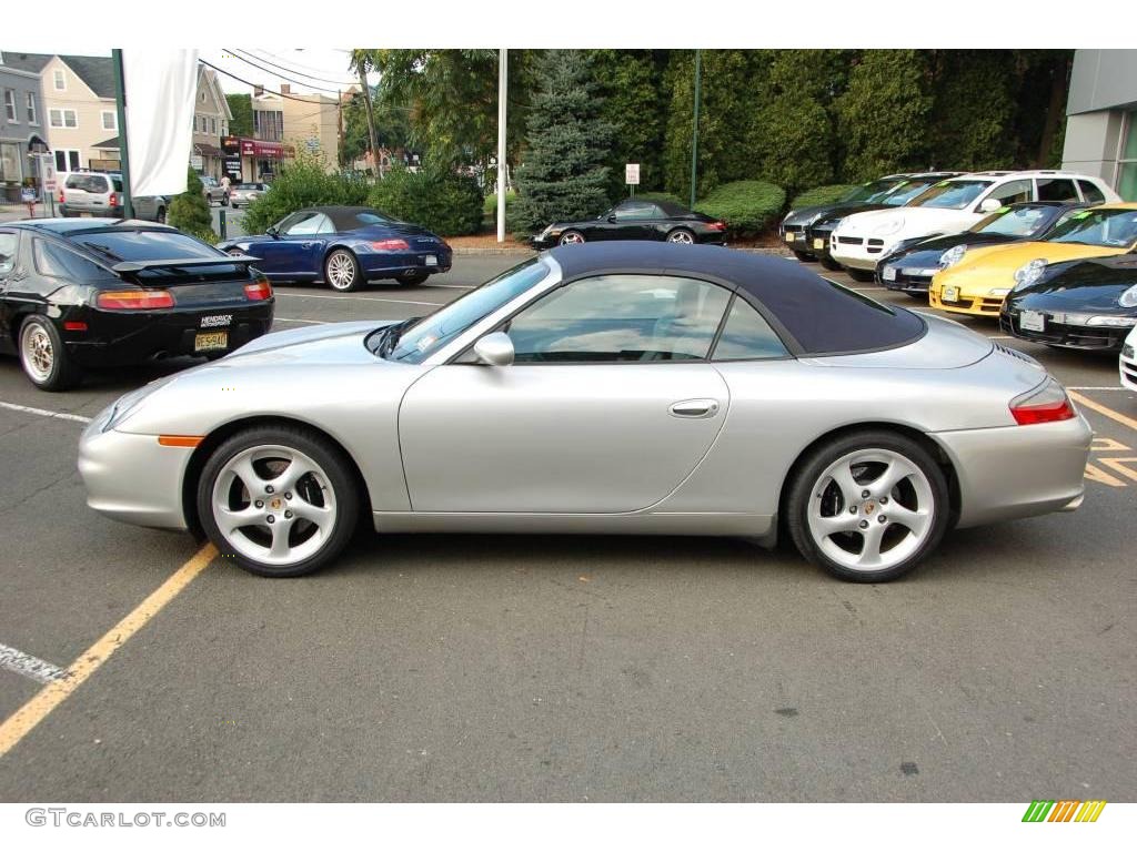 2003 911 Carrera Cabriolet - Arctic Silver Metallic / Metropol Blue photo #26