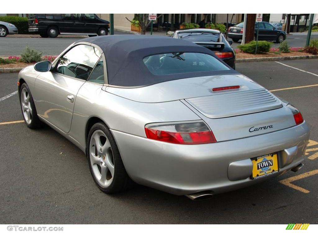 2003 911 Carrera Cabriolet - Arctic Silver Metallic / Metropol Blue photo #27