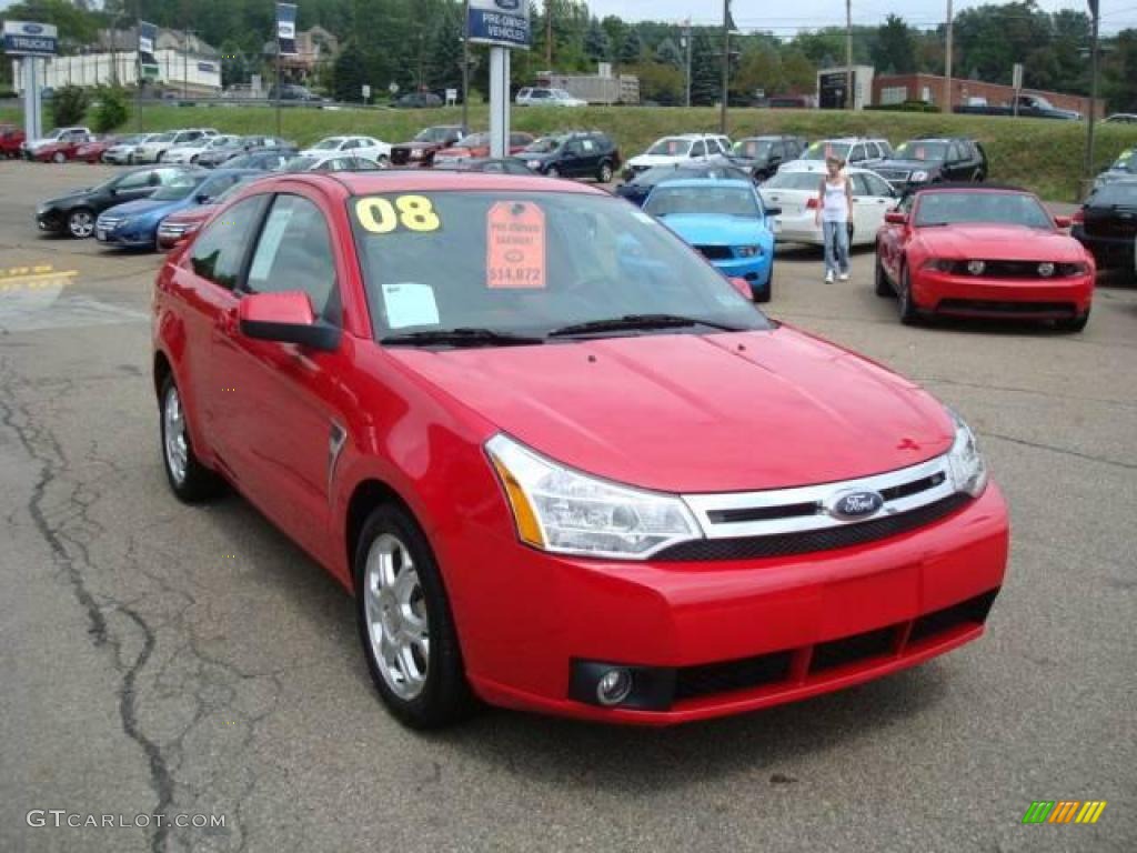 2008 Focus SES Coupe - Vermillion Red / Charcoal Black photo #6