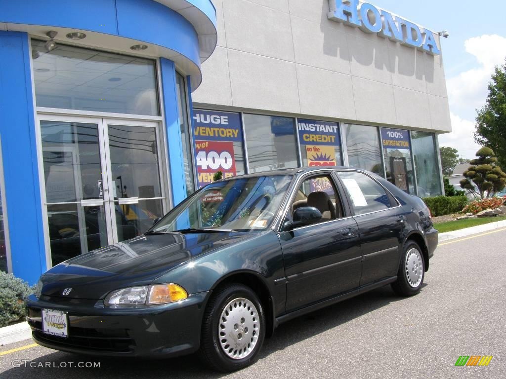 1994 Civic EX Sedan - Aztec Green Metallic / Beige photo #1