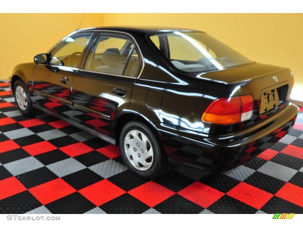 1997 Civic EX Sedan - Black Pearl Metallic / Gray photo #4
