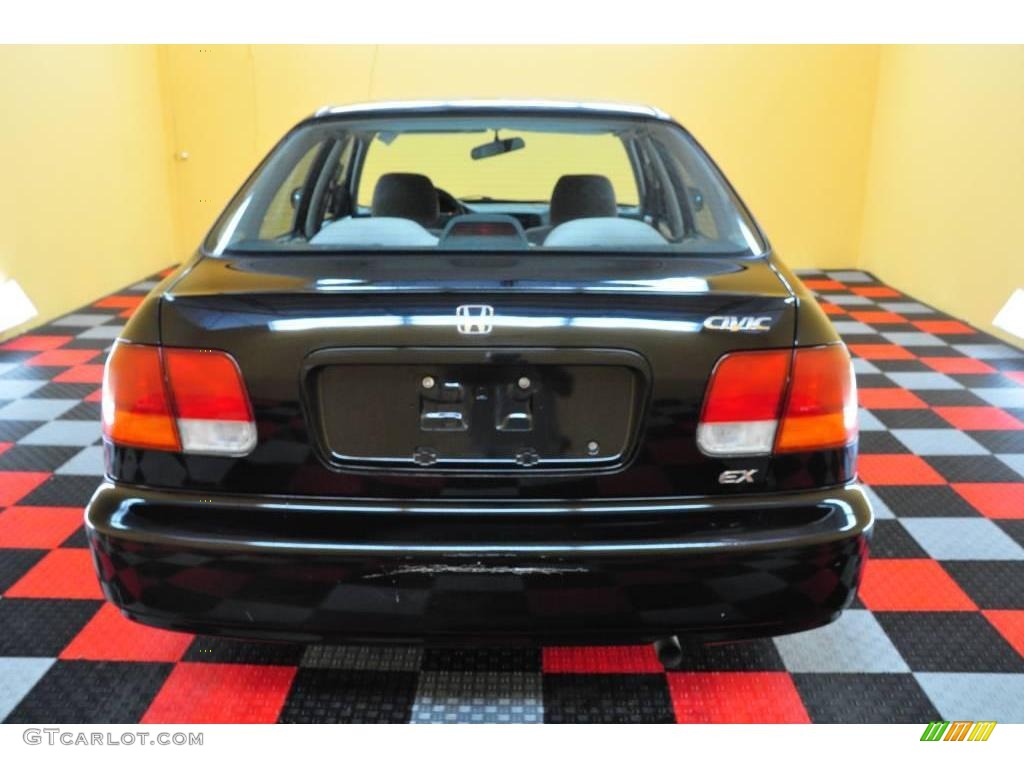 1997 Civic EX Sedan - Black Pearl Metallic / Gray photo #5