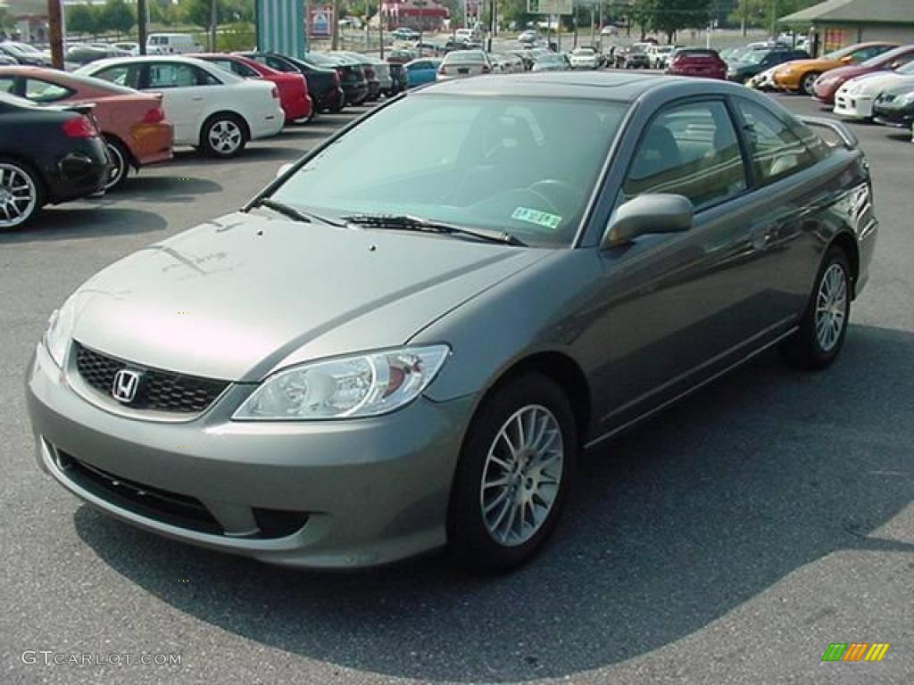 2005 Civic EX Coupe - Magnesium Metallic / Black photo #3