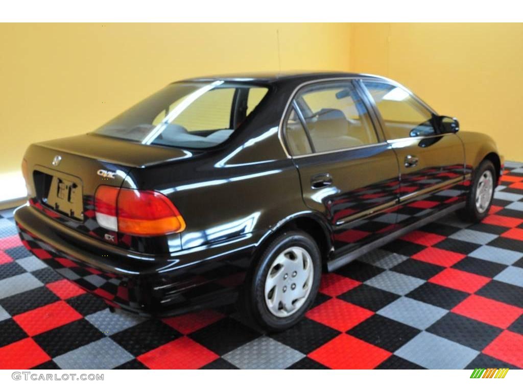 1997 Civic EX Sedan - Black Pearl Metallic / Gray photo #6