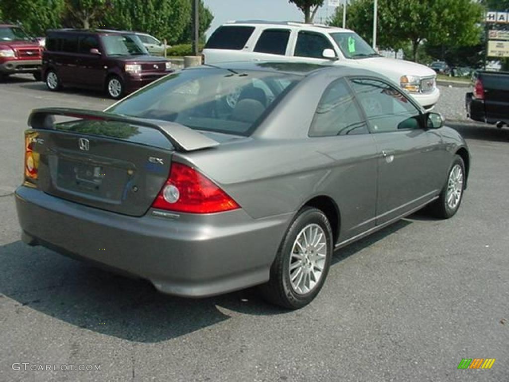 2005 Civic EX Coupe - Magnesium Metallic / Black photo #6