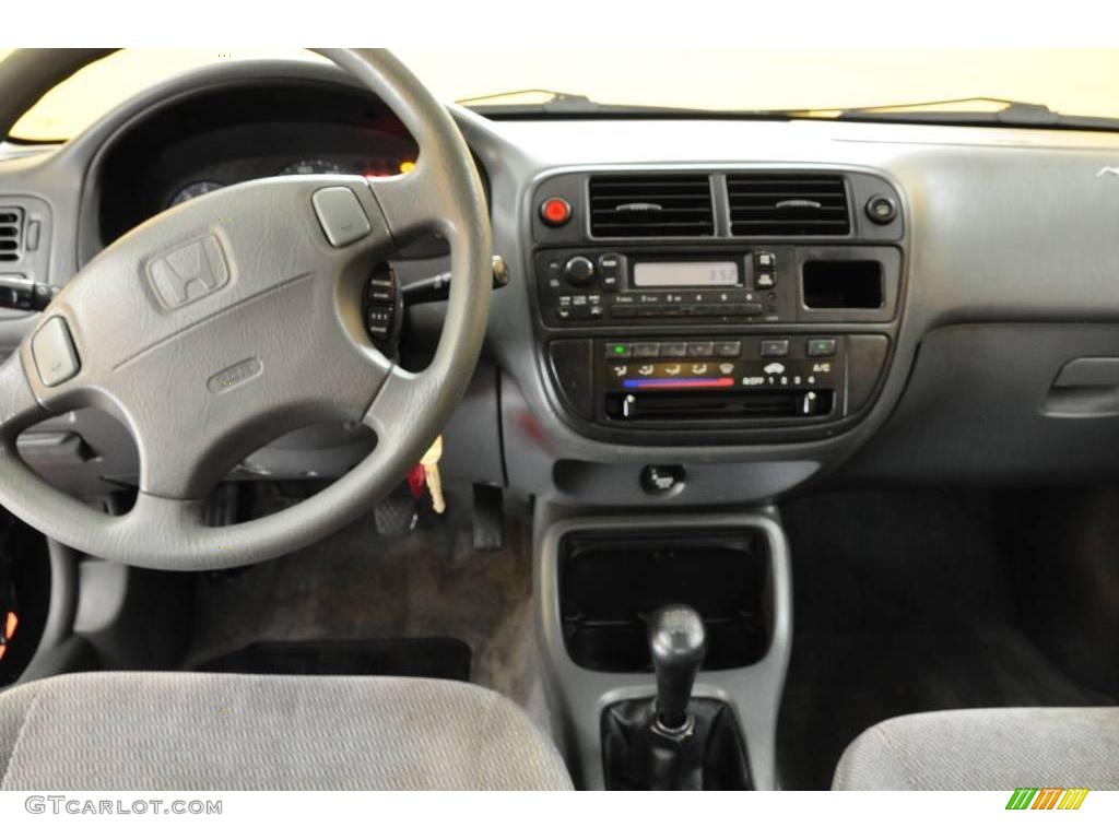 1997 Civic EX Sedan - Black Pearl Metallic / Gray photo #9
