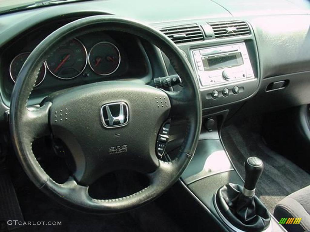 2005 Civic EX Coupe - Magnesium Metallic / Black photo #8