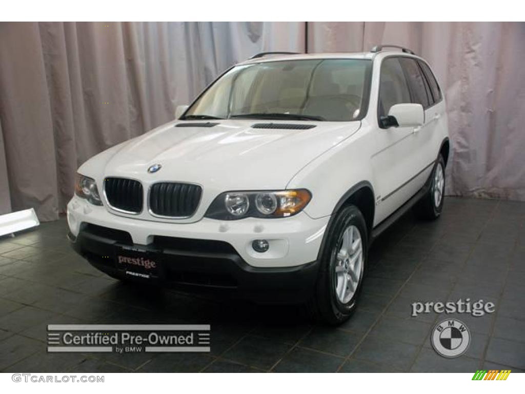 2006 X5 3.0i - Alpine White / Beige photo #1
