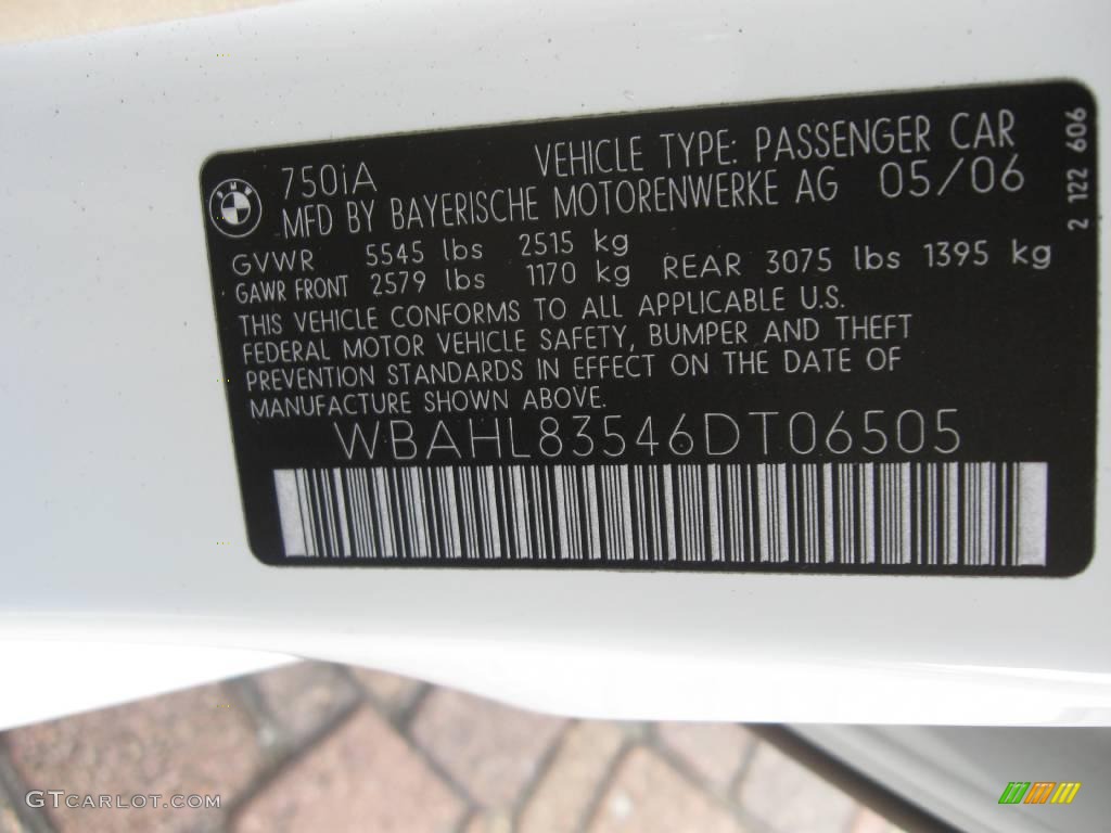 2006 7 Series 750i Sedan - Alpine White / Dark Beige/Beige III photo #24