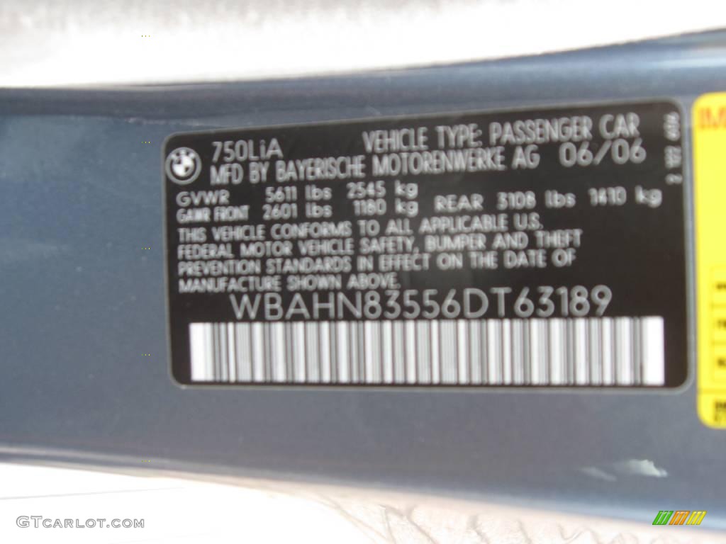 2006 7 Series 750Li Sedan - Michigan Blue Metallic / Basalt Grey/Flannel Grey photo #22