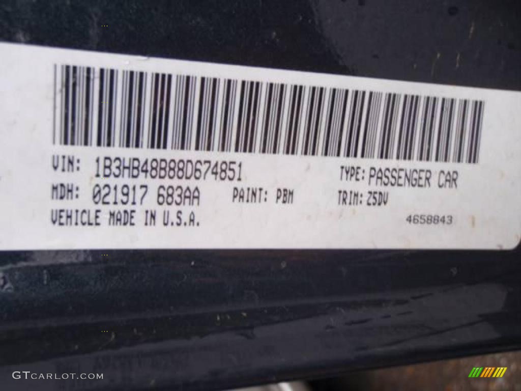 2008 Caliber Color Code PBM for Steel Blue Metallic Photo #15319733