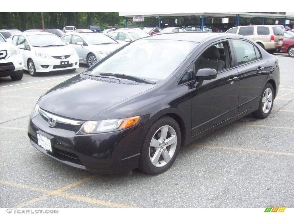 2007 Civic EX Sedan - Nighthawk Black Pearl / Gray photo #22