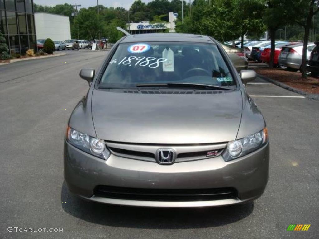 2007 Civic Si Sedan - Galaxy Gray Metallic / Black photo #6