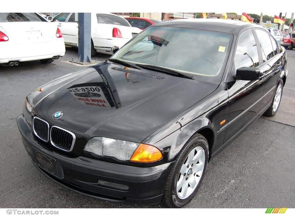 2001 3 Series 325i Sedan - Jet Black / Sand photo #2
