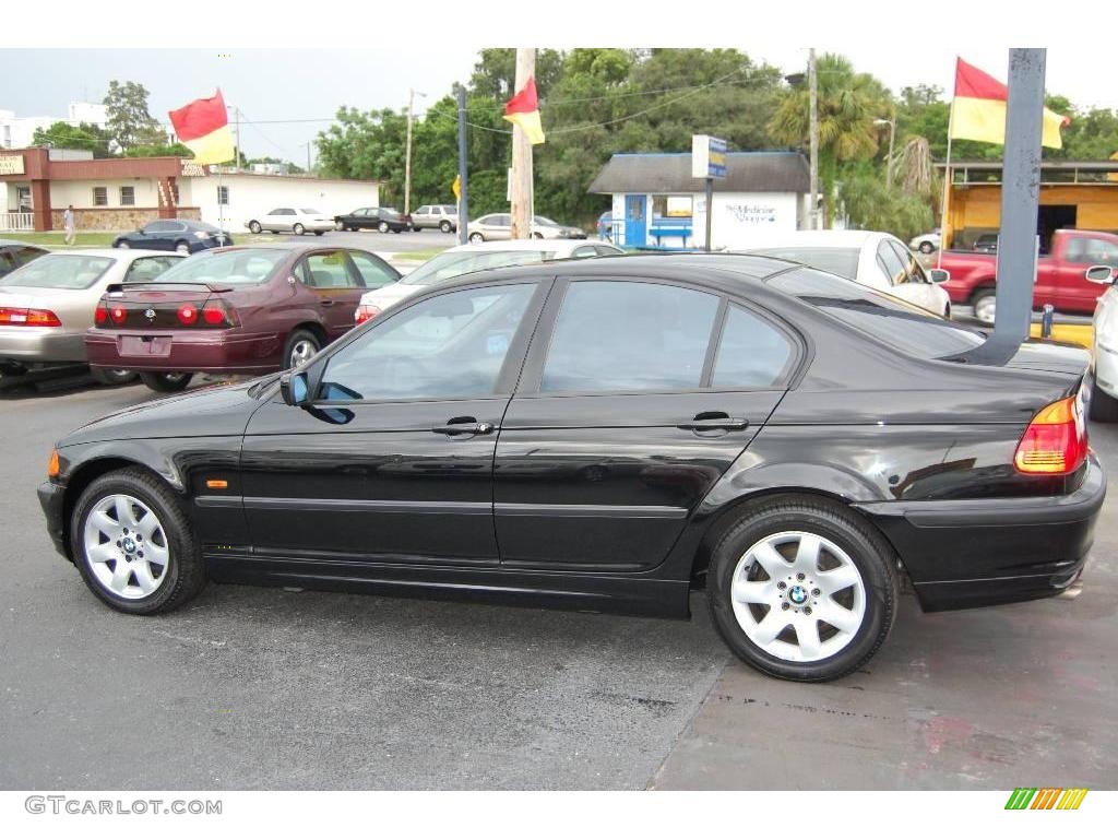 2001 3 Series 325i Sedan - Jet Black / Sand photo #7