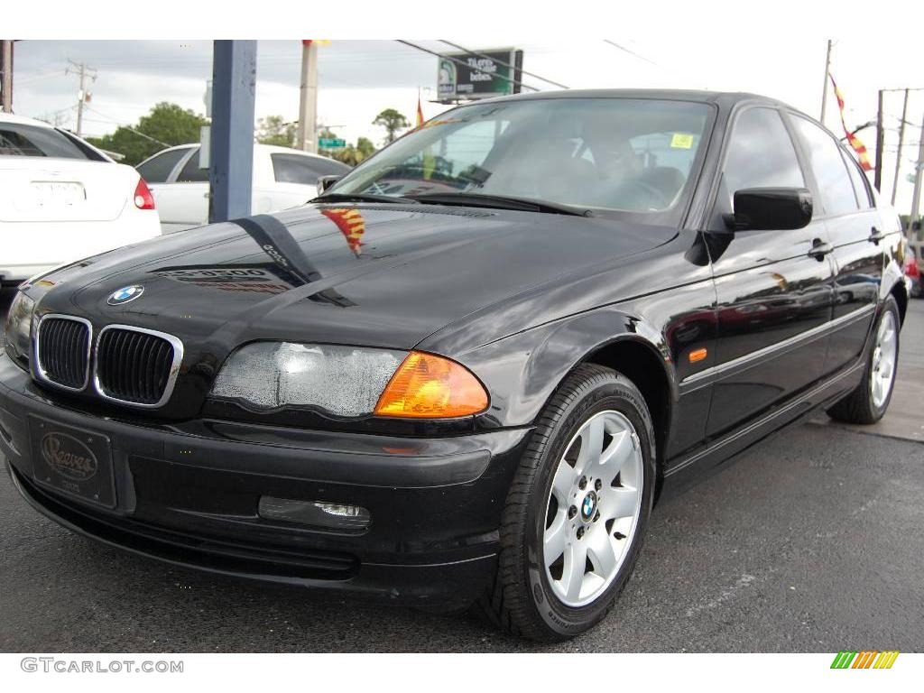 2001 3 Series 325i Sedan - Jet Black / Sand photo #8
