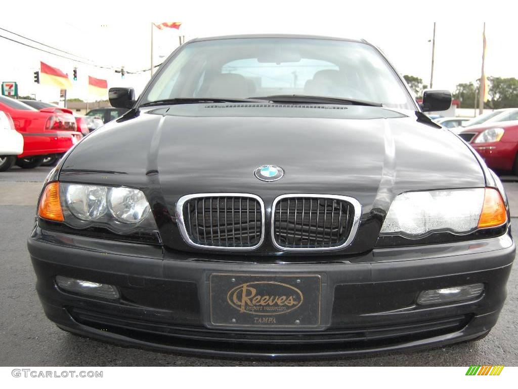 2001 3 Series 325i Sedan - Jet Black / Sand photo #9