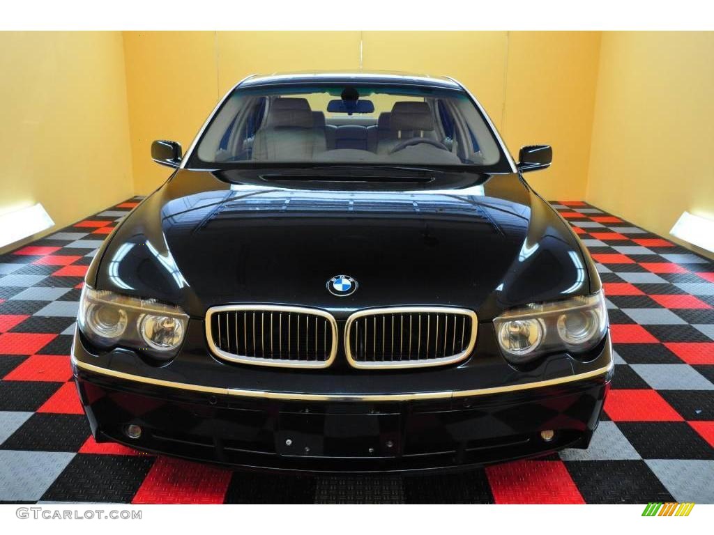 2003 7 Series 745Li Sedan - Jet Black / Dark Beige/Beige III photo #2