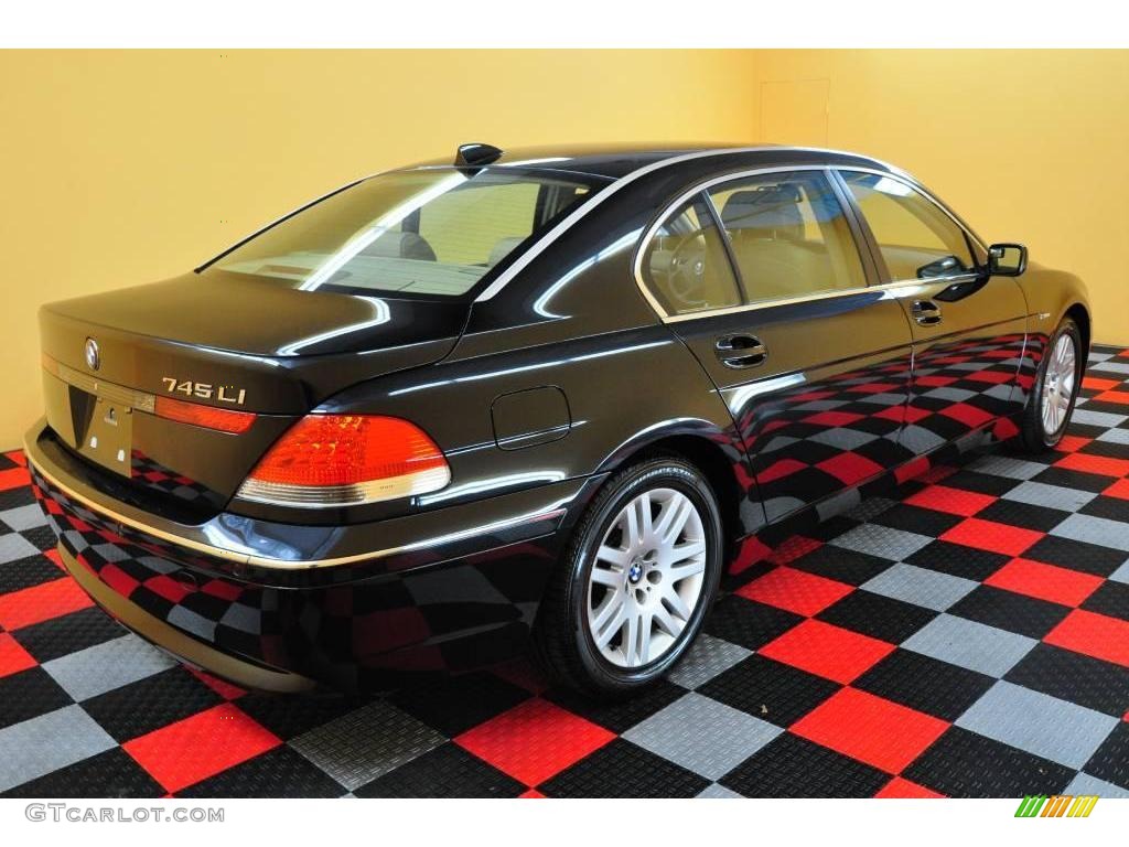 2003 7 Series 745Li Sedan - Jet Black / Dark Beige/Beige III photo #6