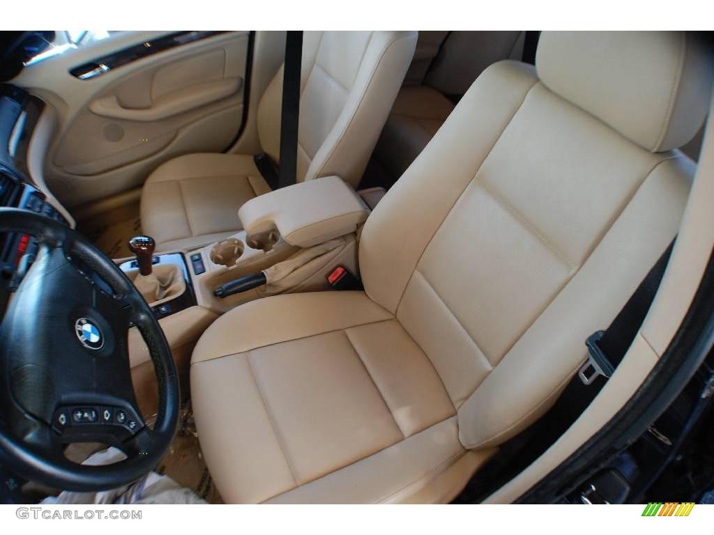 2001 3 Series 325i Sedan - Jet Black / Sand photo #17