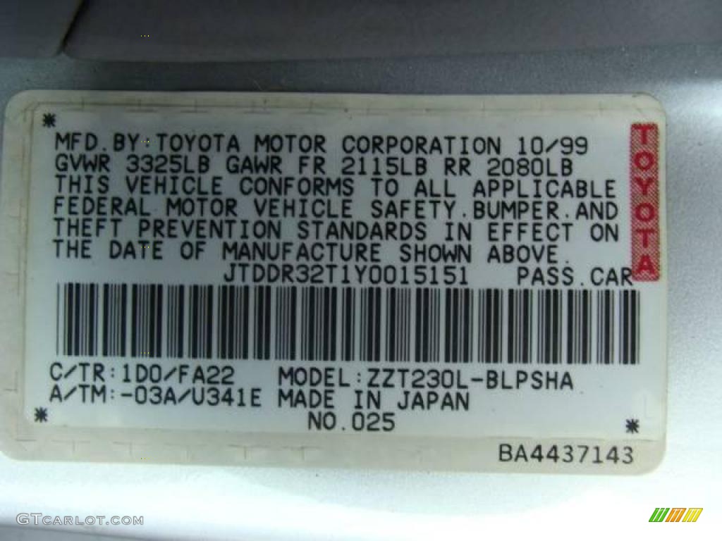 2000 Celica GT - Liquid Silver Metallic / Black/Silver photo #15